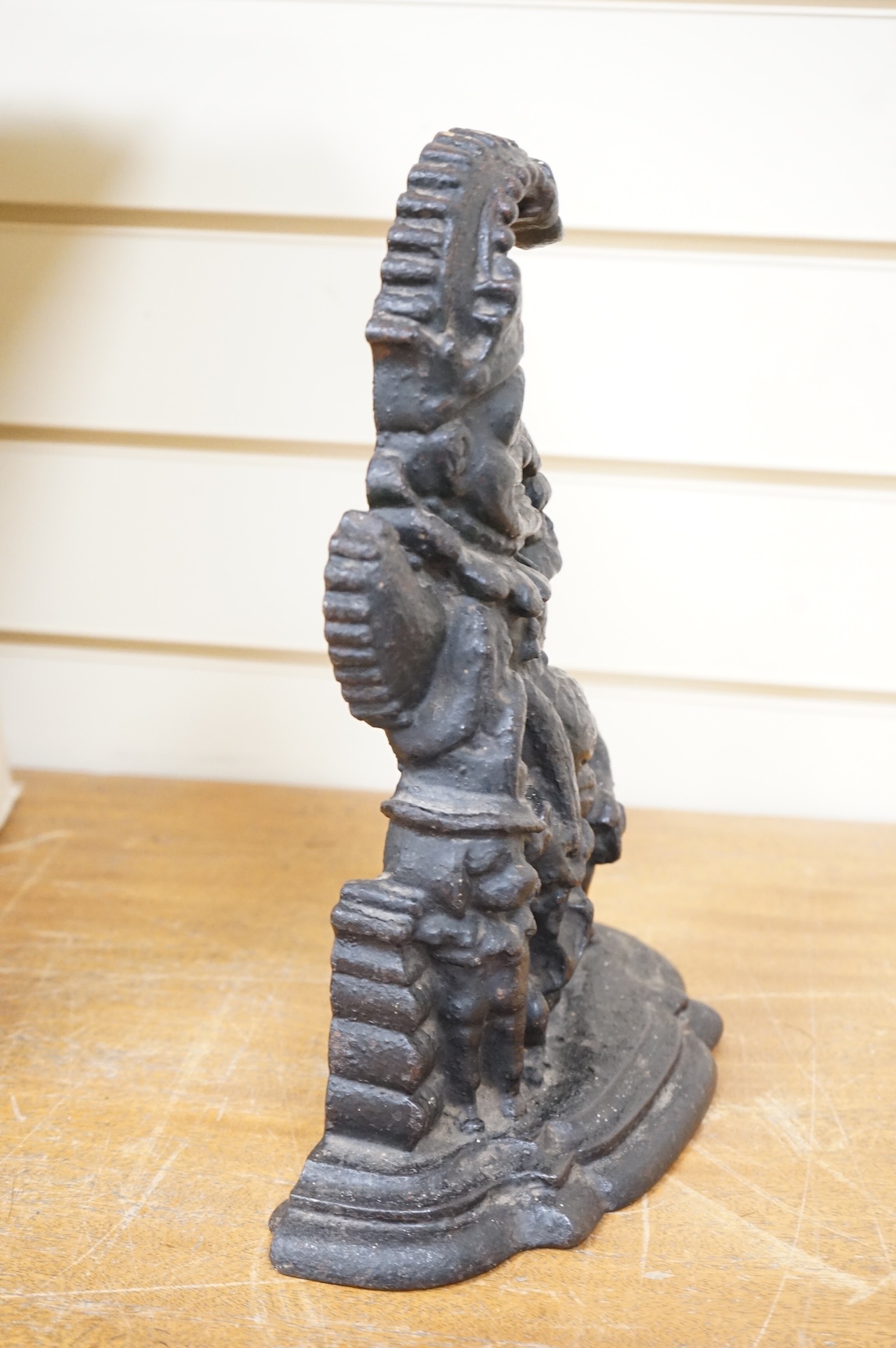A cast iron Mr Punch door stop, 31cm